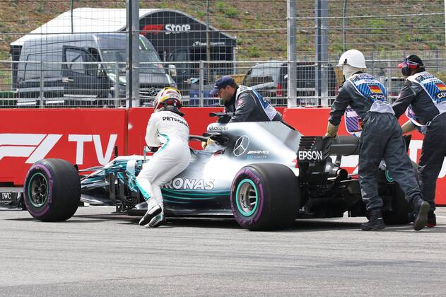 xekx 20 07 22 07 2018 FIA Formula 1 Championship Formula One Grand Prix Germany 2018 In the picture outage Lewis Hamilton GB 44 Mercedes AMG Petronas Motorsport in qualifying Hockenheim Germany eel-fotografie Eberhard Krieger