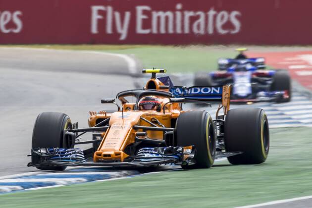 Motorsport Formula 1 season 2018 2019 race on Sunday 22 07 2018 at the Hockenheimring in Hockenheim Germany Stoffel Vandoorne McLaren F1 team accelerates out of the curve Copyright: xInderliedx