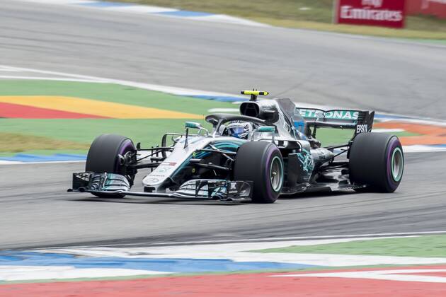 Motorsport Formula 1 season 2018 2019 race on Sunday 22 07 2018 at the Hockenheimring in Hockenheim Germany Valtteri Bottas Mercedes AMG Petronas accelerates out of the curve Copyright: xInderliedx