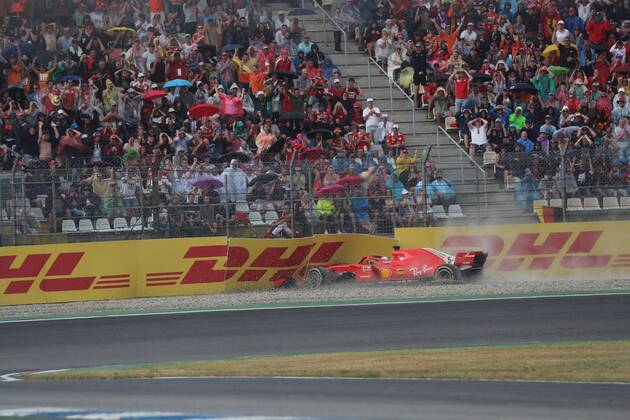 Photo4 LaPresse 22 07 2018 Hockenheimring, Germany Grand Prix Formula One Germany 2018 In the pic: Sebastian Vettel (GER) Scuderia Ferrari SF71H out  Copyright: xPhoto4 LaPressex