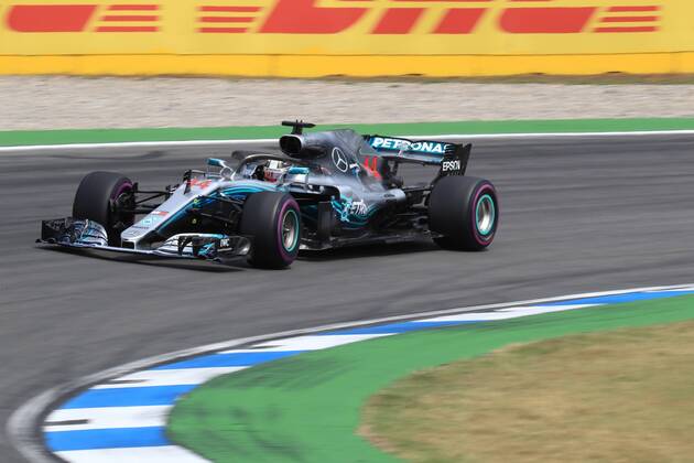 22nd July 2018, Hockenheimring, Hockenheim, Germany; German Formula One Grand Prix, Race Day; Mercedes AMG Petronas Motorsport, Lewis Hamilton fights back from a 14th position start to win the race  ActionPlus12049808 Octane