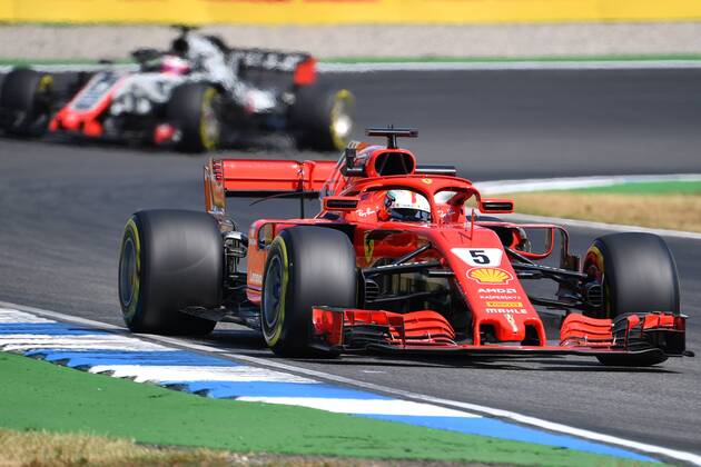 Sebastian VETTEL GER Scuderia Ferrari action in his race car training Formula 1 GP of GermanyGermany Hockenheimring season 2018 on 20 07 2018