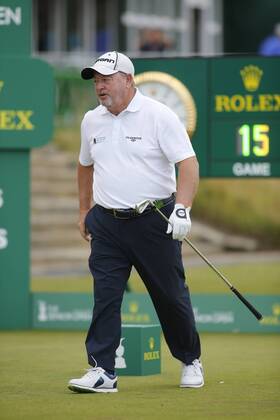26th July 2018, Old Course at St Andrews, St Andrews, Scotland; The 2018 Senior Open Golf Championships, 1st round; Ian Woosnam (WAL) prepares to play his tee shot on the opening hole  ActionPlus12050491 AlanxMartin