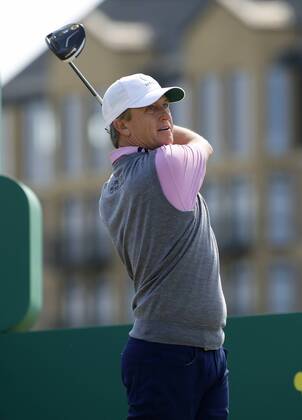 26th July 2018, Old Course at St Andrews, St Andrews, Scotland; The 2018 Senior Open Golf Championships, 1st round; David Toms (USA) plays his tee shot on the 3rd hole  ActionPlus12050560 AlanxMartin