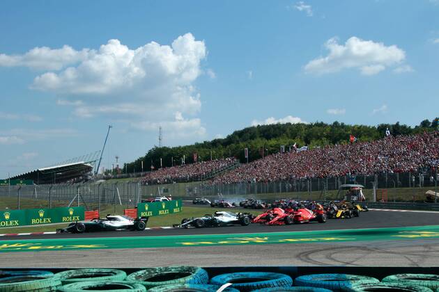 FORMULA 1 - Hungarian GP BUDAPEST,HUNGARY,29.JUL.18 - MOTORSPORTS, FORMULA 1 - Grand Prix of Hungary, Hungaroring. Image shows the start of the race with Lewis Hamilton (GBR Mercedes GP). GEPAxpictures xFritzxMueller