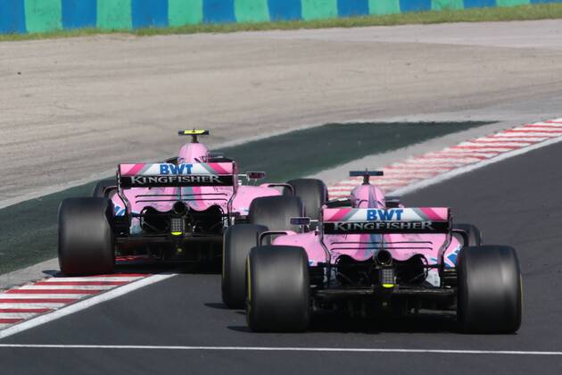 FORMULA 1 - Hungarian GP BUDAPEST,HUNGARY,29.JUL.18 - MOTORSPORTS, FORMULA 1 - Grand Prix of Hungary, Hungaroring. Image shows Esteban Ocon (FRA Force India) and Sergio Perez (MEX Force India). GEPAxpictures xFritzxMueller