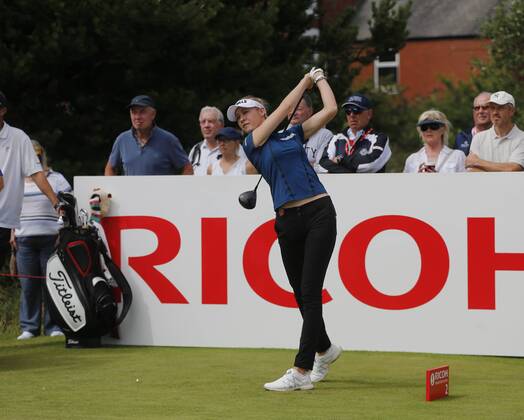 1st August 2018, Royal Lytham &amp; St Annes Golf Club, Lytham St Annes, England; Rioch Womens British Open Golf, practice day; Nelly Korda (USA) tees off on the first hole  ActionPlus12051827 AlanxMartin