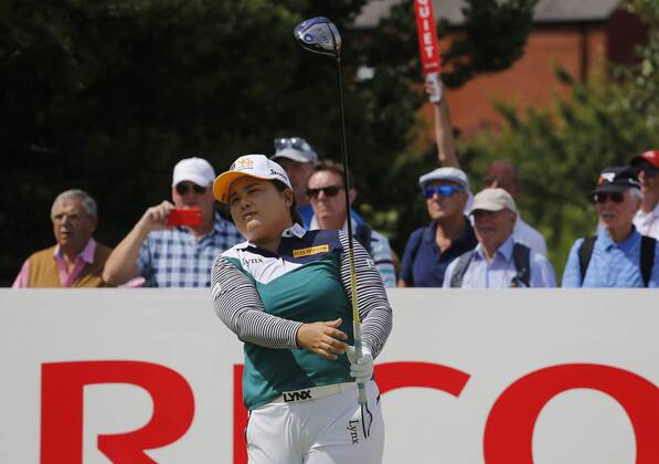 1st August 2018, Royal Lytham &amp; St Annes Golf Club, Lytham St Annes, England; Rioch Womens British Open Golf, practice day; World number two Inbee Park (KOR) tees off on the first hole  ActionPlus12051830 AlanxMartin