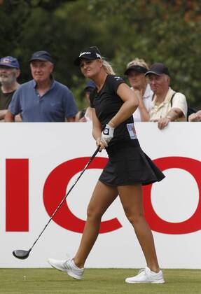 1st August 2018, Royal Lytham &amp; St Annes Golf Club, Lytham St Annes, England; Rioch Womens British Open Golf, practice day; World number 15 Anna Nordqvist (SWE) tees off on the first hole  ActionPlus12051838 AlanxMartin
