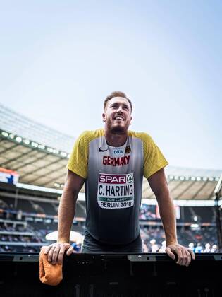 Berlin Germany 07 08 2018 Christoph Harting Germany in qualifying in the mens discus throw at the European Athletics Championships 2018 in the Olympic Stadium