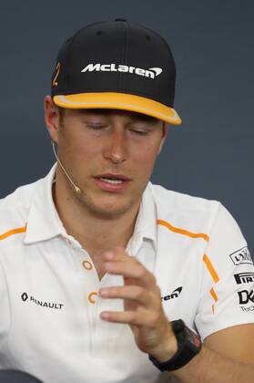 McLaren s Belgian driver Stoffel Vandoorne pictured at a press conference PK Pressekonferenz part of preparations ahead of the Spa-Francorchamps Formula One Grand Prix of Belgium race, in Spa-Francorchamps, Thursday 23 August 2018. BENOITxDOPPAGNE  x05411509x
