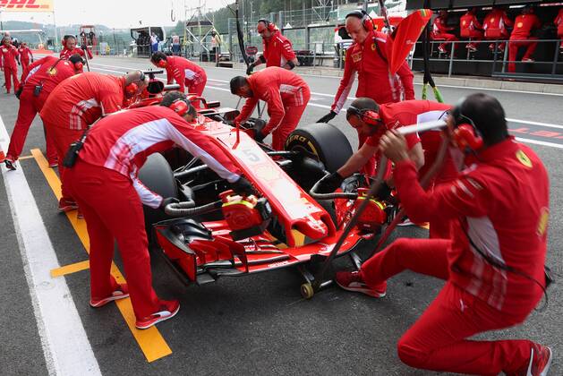 Ferrari s German driver Sebastian Vettel pictured during the free test ahead of the Spa-Francorchamps Formula One Grand Prix of Belgium race, in Spa-Francorchamps, Friday 24 August 2018. BENOITxDOPPAGNE x05412038x