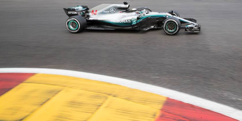 Mercedes British driver Lewis Hamilton pictured during the free test ahead of the Spa-Francorchamps Formula One Grand Prix of Belgium race, in Spa-Francorchamps, Friday 24 August 2018. BENOITxDOPPAGNE x05412066x