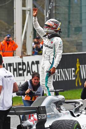xekx 24 08 26 08 2018 FIA Formula 1 Championship Grand Prix of Belgium 2018 Grand Prix Belgium GP Belgian Pictured Pole Position 1 Place Lewis Hamilton GBR 44 Mercedes AMG Petronas Motorsport Spa Francochamps Belgium eel-fotografie Eberhard Krieger