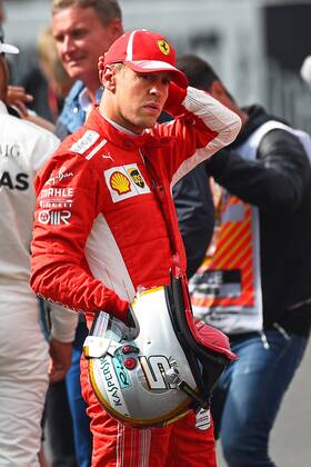 xekx 24 08 26 08 2018 FIA Formula 1 Championship Grand Prix of Belgium 2018 Grand Prix Belgium GP Belgian Pictured 2 Starting place Sebastian Vettel GER 5 Scuderia Ferrari Spa Francochamps Belgium eel-fotografie Eberhard Krieger