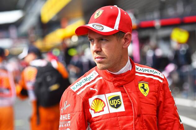xekx 24 08 26 08 2018 FIA Formula 1 Championship Grand Prix of Belgium 2018 Grand Prix Belgium GP Belgian Pictured 2 Starting place Sebastian Vettel GER 5 Scuderia Ferrari Spa Francochamps Belgium eel-fotografie Eberhard Krieger