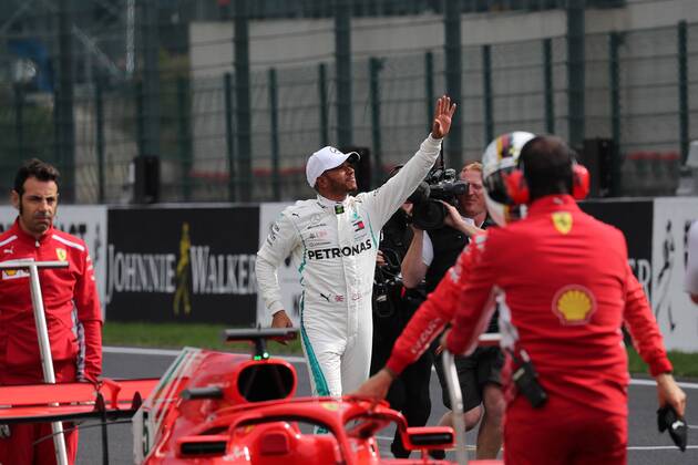 Photo4 LaPresse 25 08 2018 Spa - Francorchamps, Belgium Grand Prix Formula One Belgium 2018 In the pic: Lewis Hamilton (GBR) Mercedes AMG F1 W09 pole position  Copyright: xPhoto4 LaPressex