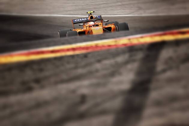 McLaren s Belgian driver Stoffel Vandoorne pictured in action during the Spa-Francorchamps Formula One Grand Prix of Belgium race, in Spa-Francorchamps, Sunday 26 August 2018. BRUNOxFAHY  x05414269x