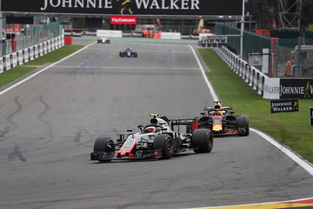 Photo4 LaPresse 26 08 2018 Spa - Francorchamps, Belgium Grand Prix Formula One Belgium 2018 In the pic: Kevin Magnussen (DEN) Haas F1 Team VF-18 and Daniel Ricciardo (AUS) Red Bull Racing RB14  Copyright: xPhoto4 LaPressex