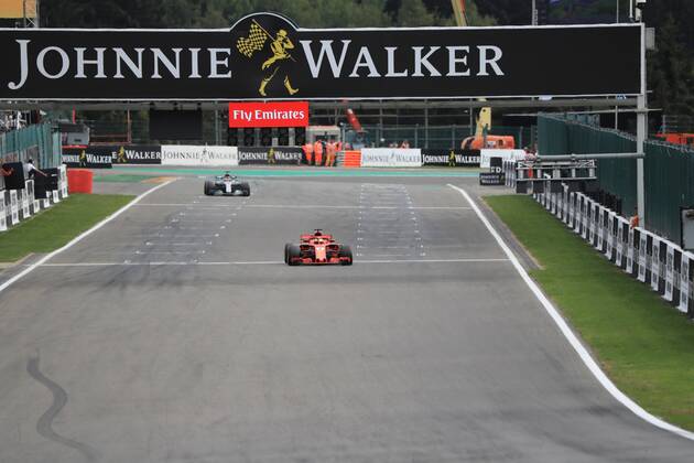 Spa 25 08 2018 F1 Grand Prix F1 Belgium Dimanche Course Vettel Nâˆž5 Ferrari-Hamilton Nâˆž44 Mercedes FORMULE 1 : Course Grand Prix de Belgique - Spa Francorchamps - 26 08 2018 PHOTONEWS PANORAMIC  wo