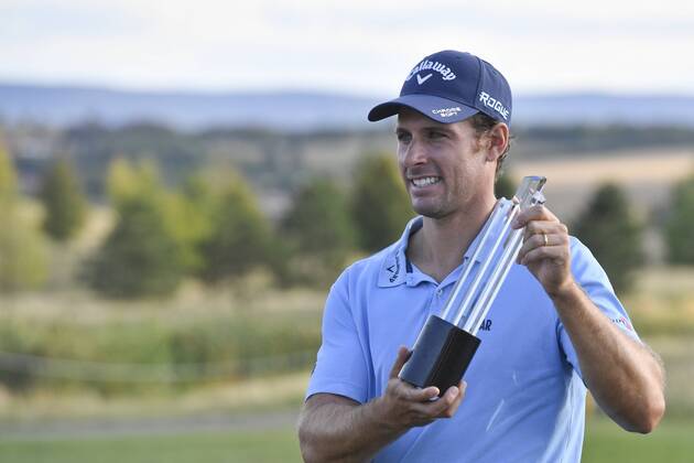 Golfer ANDREA PAVAN of Italy won the Czech Masters golf tournament within the European Tour, in Vysoky Ujezd, Czech Republic, on August 26, 2018. (CTKxPhoto MichalxKamaryt) CTKPhotoP201808260505301  kmt 5