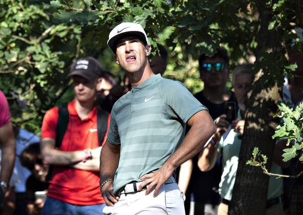 Thorbjoern Olesen ude i skoven paa 4. runde, finalen, af European Tour golfturneringen Made in Denmark paa Silkeborg Golf Klub , soendag 1. september 2018.. , Silkeborg Jylland Denmark  Copyright: HenningxBagger HenningxBaggerx COP107 spdk20180902-113537-L