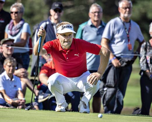 Soeren Kjeldsen ude paa 4. runde, finalen, af European Tour golfturneringen Made in Denmark paa Silkeborg Golf Klub , soendag 1. september 2018.. , Silkeborg Jylland Denmark  Copyright: HenningxBagger HenningxBaggerx COP107 spdk20180902-114211-L