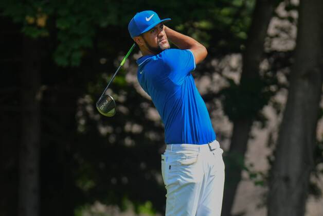 Thursday September 6, 2018: Tony Finau watches his tee shot on the 4th hole during the first round of the BMW Championship at Aronimink Golf Course in Newtown Square, Pennsylvania. CSM PGA Golf Herren 2018: BMW Championship SEPT 06 - ZUMAc04_ 20180906_zaf_c04_008 Copyright: xGregoryxVasilx