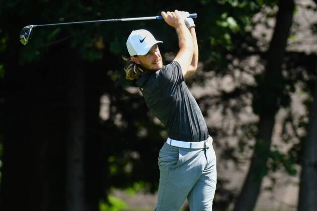 Thursday September 6, 2018: Tommy Fleetwood watches his tee shot on the 4th hole during the first round of the BMW Championship at Aronimink Golf Course in Newtown Square, Pennsylvania. CSM PGA Golf Herren 2018: BMW Championship SEPT 06 - ZUMAc04_ 20180906_zaf_c04_052 Copyright: xGregoryxVasilx