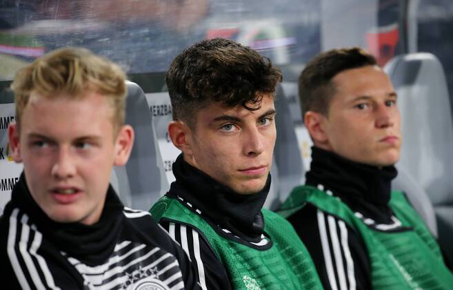 BAU 06 09 2018 München Soccer International match Germany vs France by Julian Brandt Kai Havertz Julian Draxler DFB regulations prohibit any use of images as image sequences and or quasi video