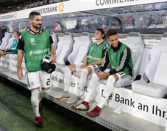 Soccer Men Season 2018 19 Nations League International Friendlies in München Germany France 0 0 lk Ilkay Gündogan Germany Nico Schulz Germany Thilo Kehrer Germany on and at the bank 06 09 2018 Copyright: xMatthiasxKochx