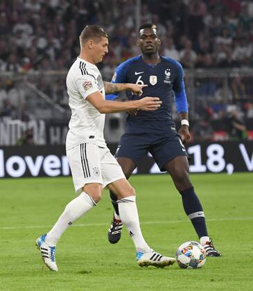 Soccer Men Season 2018 19 Nations League International Friendlies in München Germany France 0 0 l Toni Kroos Germany Paul Pogba France 06 09 2018 Copyright: xMatthiasxKochx
