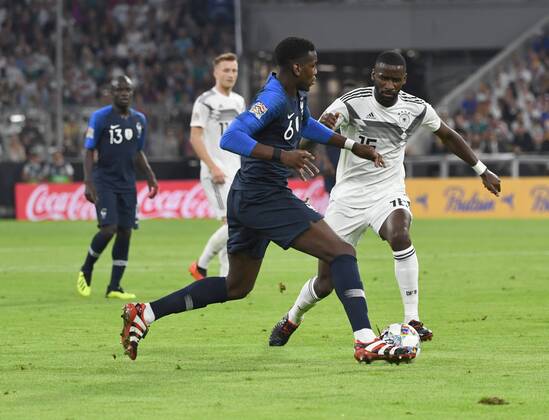 Soccer Men Season 2018 19 Nations League International Friendlies in München Germany France 0 0 l Paul Pogba France Antonio Rüdiger Germany 06 09 2018 Copyright: xMatthiasxKochx