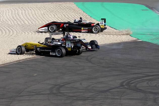 Volkswagen and Juri Vips EST Motopark Dallara F317 Volkswagen at the FIA u200b u200bFormula 3 European Championship in the DTM at the Nürburgring Copyright Thomas Pakusch