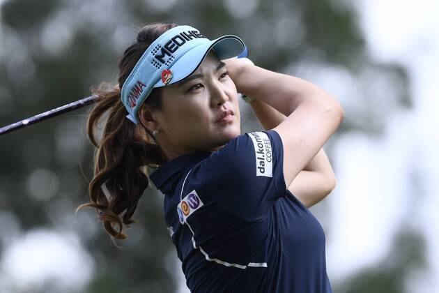 (180914) -- EVIAN, Sept. 14, 2018 -- Ryu So Yeon of South Korea plays a shot during the first round of the Evian Golf Championship on Sept. 13, 2018 in Evian-les-Bains, France. ) (SP)FRANCE-EVIAN-GOLF CHAMPIONSHIP 2018 AlainxGROSCLAUDE 
