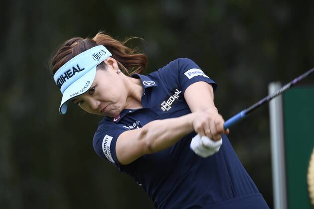 (180914) -- EVIAN, Sept. 14, 2018 -- Ryu So Yeon of South Korea plays a shot during the first round of the Evian Golf Championship on Sept. 13, 2018 in Evian-les-Bains, France. ) (SP)FRANCE-EVIAN-GOLF CHAMPIONSHIP 2018 AlainxGROSCLAUDE 