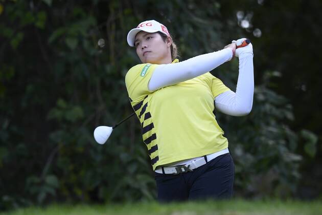 (180914) -- EVIAN, Sept. 14, 2018 -- Aria Jutanugarn of Thailand plays a shot during the first round of the Evian Golf Championship on Sept. 13, 2018 in Evian-les-Bains, France. ) (SP)FRANCE-EVIAN-GOLF CHAMPIONSHIP 2018 AlainxGROSCLAUDE 