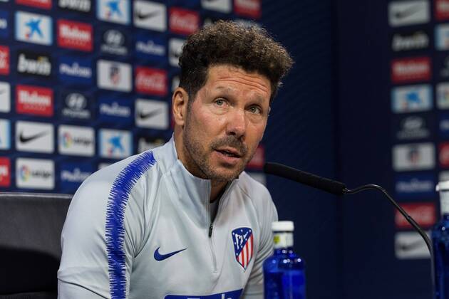 Atletico Madrid s Argentinian head coach, Diego Pablo Simeone, during a press conference PK Pressekonferenz held at the end of a team s training session at Majadahonda Sports City in Madrid, Spain, 14 September 2018. Atletico Madrid will face Eibar in a Spanish Primera Division soccer match the upcoming 15 September. Press conference !ACHTUNG: NUR REDAKTIONELLE NUTZUNG!  Copyright: xRodrigoxJimenezx GRAF2643 20180914-636725241069343140