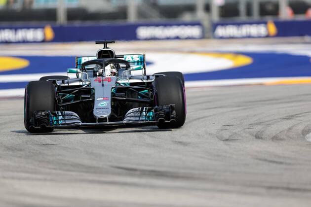 14th September 2018, Marina Bay Street Circuit, Singapore; Formula One Grand Prix of Singapore, Friday free practice; Mercedes AMG Petronas driver Lewis Hamilton  ActionPlus12062006 StephenxBlackberry