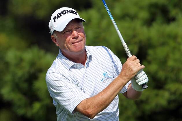 September 15, 2018 - Grand Blanc, Michigan, United States - Jeff Sluman of Delray Beach, Florida follows his shot from the 13th tee during the second round of the The Ally Challenge golf tournament presented by McLaren at Warwick Hills Golf & Country Club in Grand Blanc, MI, USA Saturday, September 15, 2018. The Ally Challenge 2018  - ZUMAn230 20180915_zaa_n230_1111 Copyright: xAmyxLemusx
