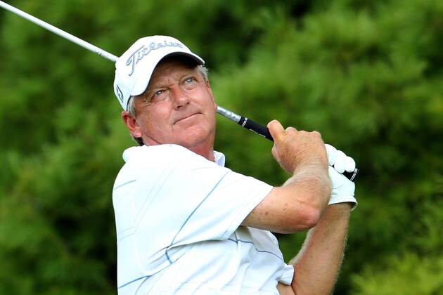 September 15, 2018 - Grand Blanc, Michigan, United States - Mark Brooks of Fort Worth, Texas follows his shot from the 13th tee during the second round of the The Ally Challenge golf tournament presented by McLaren at Warwick Hills Golf & Country Club in Grand Blanc, MI, USA Saturday, September 15, 2018. The Ally Challenge 2018  - ZUMAn230 20180915_zaa_n230_1119 Copyright: xAmyxLemusx