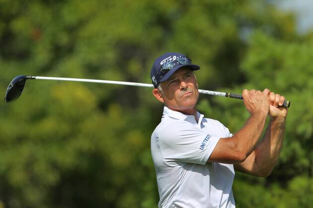 September 15, 2018 - Grand Blanc, Michigan, United States - Tom Byrum of San Antonio, Texas hits from the 13th tee during the second round of the The Ally Challenge golf tournament presented by McLaren at Warwick Hills Golf & Country Club in Grand Blanc, MI, USA Saturday, September 15, 2018. The Ally Challenge 2018  - ZUMAn230 20180915_zaa_n230_1104 Copyright: xAmyxLemusx