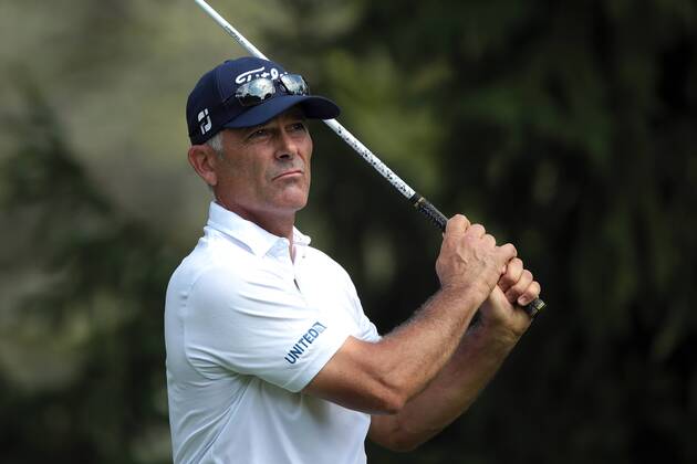 September 15, 2018 - Grand Blanc, Michigan, United States - Tom Byrum of the USA tees off on the second tee during the second round of The Ally Challenge presented by McLaren at Warwick Hills Golf & Country Club in Grand Blanc, MI, USA Saturday, September 15, 2018. The Ally Challenge 2018  - ZUMAn230 20180915_zaa_n230_1103 Copyright: xJorgexLemusx