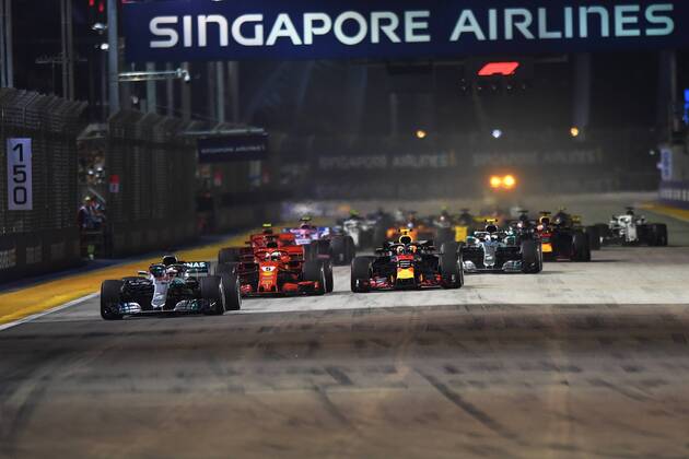 Start formula 1 GP Singapore 16 09 2018 Photo mspb Jerry Andre Start Formula 1 GP Singapore 2018