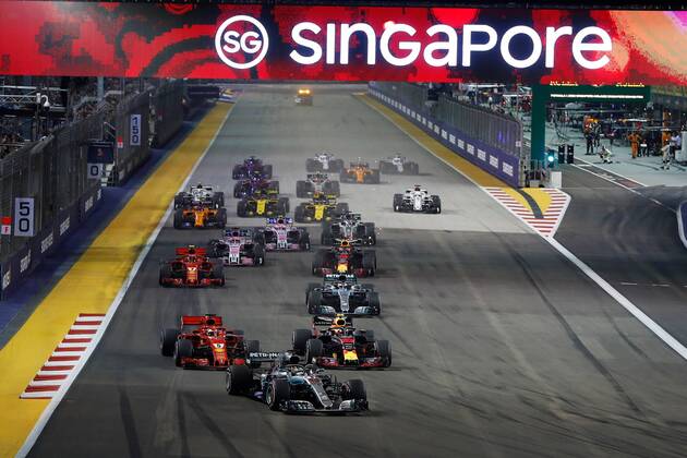 Start formula 1 GP Singapore 16 09 2018 Photo mspb Jerry Andre Start Formula 1 GP Singapore 2018