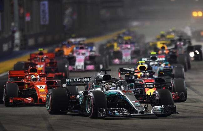 Start formula 1 GP Singapore 16 09 2018 Photo mspb Jerry Andre Start Formula 1 GP Singapore 2018