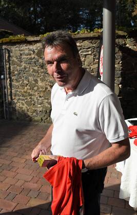 17 09 2018 GER Hanau Golf Club Hanau Wilhelmsbad Eintracht Frankfurt Golf Open Bundesligamanager Heribert Bruchhagen DFL regulations prohibit any use of photographs as image sequences and or quasi video