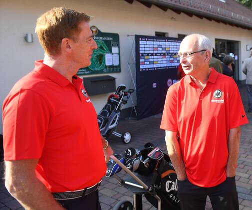 17 09 2018 xjhx Golf 13 Eintracht Frankfurt Golf Open emporer Uli Stein Bernd Hölzenbein Eintracht Frankfurt DFL DFB REGULATIONS PROHIBIT ANY USE OF PHOTOGRAPHS as IMAGE SEQUENCES and or QUASI VIDEO Hanau