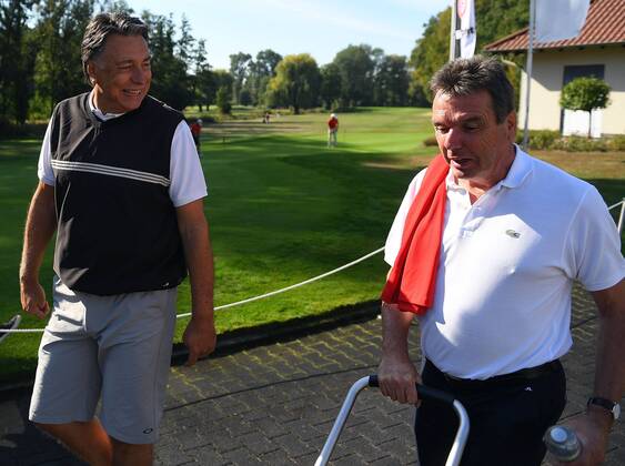 17 09 2018 xjhx Golf 13 Eintracht Frankfurt Golf Open emspor v Klaus Gerster Heribert Bruchagen DFL DFB REGULATIONS PROHIBIT ANY USE OF PHOTOGRAPHS as IMAGE SEQUENCES and or QUASI VIDEO Hanau