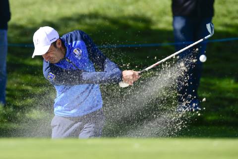 Luis Figo (Celeb team Europe) CELEBRITES : Match des Celebrites - Ryder Cup - 25 09 2018 JBAutissier Panoramic 